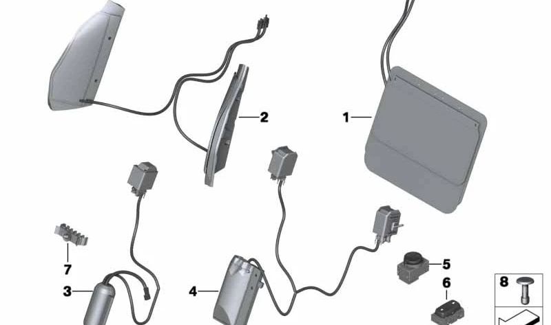 Bomba lumbar OEM 52107213759 para BMW Z4 E89 {sDrive18i, sDrive20i, sDrive23i}. Mejora la comodidad del asiento. Original BMW.