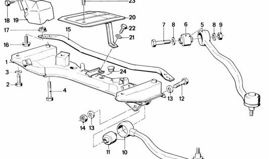Vorderachsträger for BMW E28, E24 (OEM 31111140380). Genuine BMW