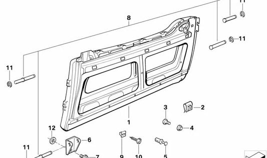 Soporte izquierdo puerta delantera OEM 41512292127 para BMW E30 y Z1. Pieza original BMW.