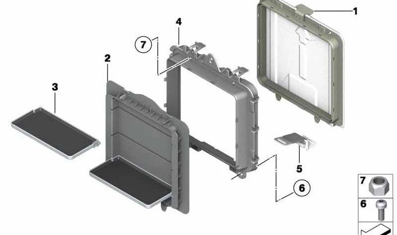 OEM storage tray 52207220379 for BMW Z4 E89. Practical interior compartment. Original BMW.