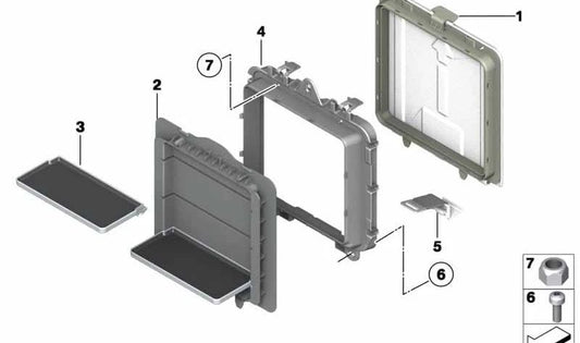 OEM storage tray 52207220379 for BMW Z4 E89. Practical interior compartment. Original BMW.