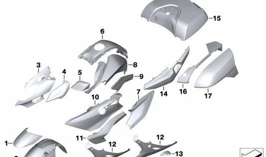 Tampa externa Topcase OEM 46548414297 para BMW Motorrad K1600GT, K1600GTL. Originais BMW Motorrad.