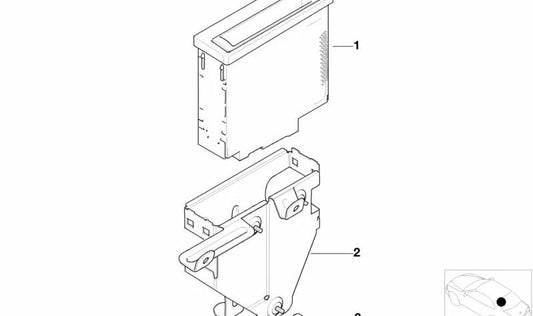 Soporte navegador OEM 65908385752 para BMW Z8 (E52). Compatible con modelos fabricados entre 2000 y 2003 con sistema de navegación CD. Pieza original BMW.