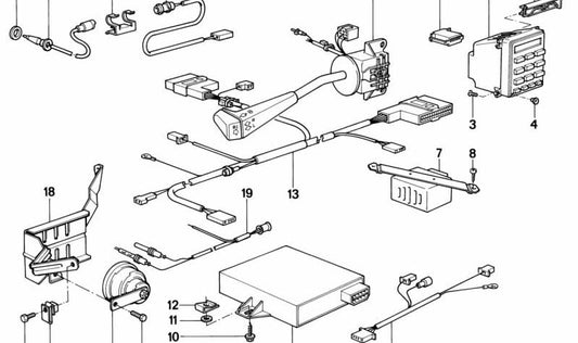 Codificador OEM 65811375823 para BMW 7 E23 Series {728i, 735i} com o motor M30. Compatível com os modelos feitos entre 1977 e 1986. Pinca BMW original para o computador em quadro.