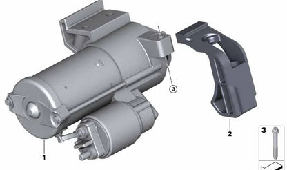 Motor de arranque OEM 12415A7E948 para BMW F30, G30, G38, G11, G12. Compatible con modelos PHEV. Pieza original BMW.