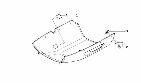 Placa OEM 46632309044 para BMW Motorrad K1, K100RS. Original BMW Motorrad.
