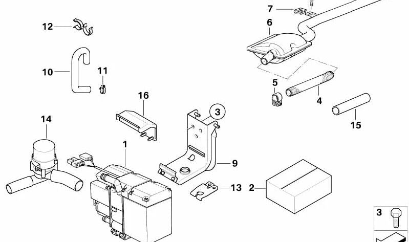 Tubo de escape calefacción OEM 64128391425 para BMW E39 (520d, 520i) y E38. Compatible con versiones manual y automática. Original BMW.