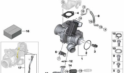 Kit de reparación de bieleta OEM 11658596430 para BMW F30, F31, F25. Original BMW.
