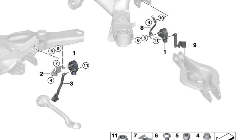 Barra de direção dianteira para BMW Série 3 G20, G28 (OEM 37146883244). BMW original