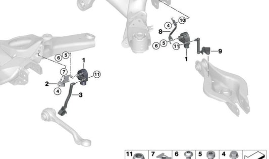Barra de direção dianteira para BMW Série 3 G20, G28 (OEM 37146883244). BMW original