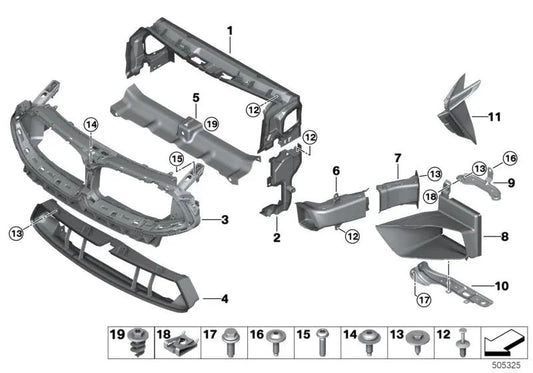 Air Breather Right for BMW F91, F92, F93 (OEM 51138077670). Original BMW
