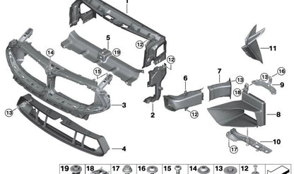 Foam screw for BMW 3 Series E46, E90, E91, E92, E93, 5 Series F07, F90N, 8 Series F91, F92, F93 (OEM 51127894997). Genuine BMW