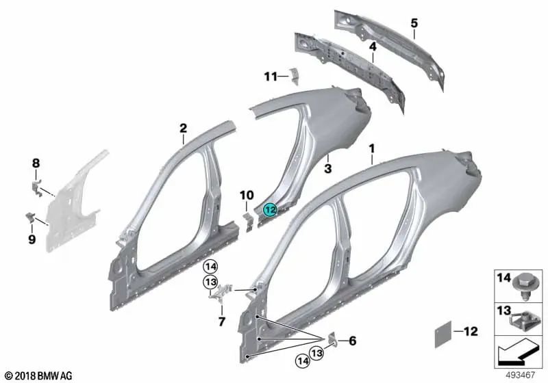 Lower Windscreen Washer Reservoir Bracket for BMW F90, G30, G31, G38, G32, G11, G12, F91, G14 (OEM 41007437512). Original BMW