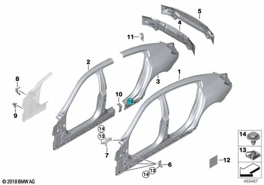 Lower Windscreen Washer Reservoir Bracket for BMW F90, G30, G31, G38, G32, G11, G12, F91, G14 (OEM 41007437512). Original BMW