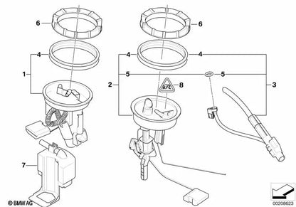 Sensor de nivel de combustible izquierdo para BMW Serie 3 E46 (OEM 16142229683). Original BMW