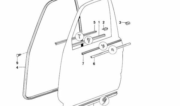 Tapa embellecedora izquierda OEM 51131969349 para BMW Serie 7 E32. Original BMW.