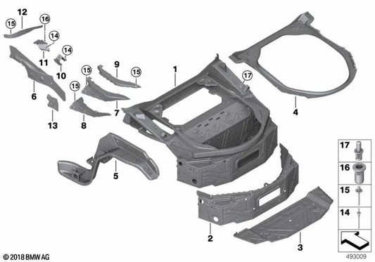 Estrutura da janela traseira para BMW I15 (OEM 41007455653). BMW original