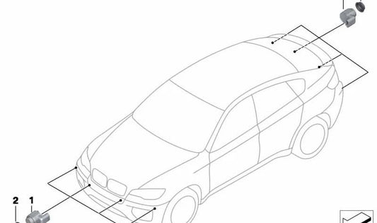 Sensore di parcheggio PDC Monte Carlo Blau OEM 66209233044 per BMW F07, F10, F11, E70, E71. BMW originale.