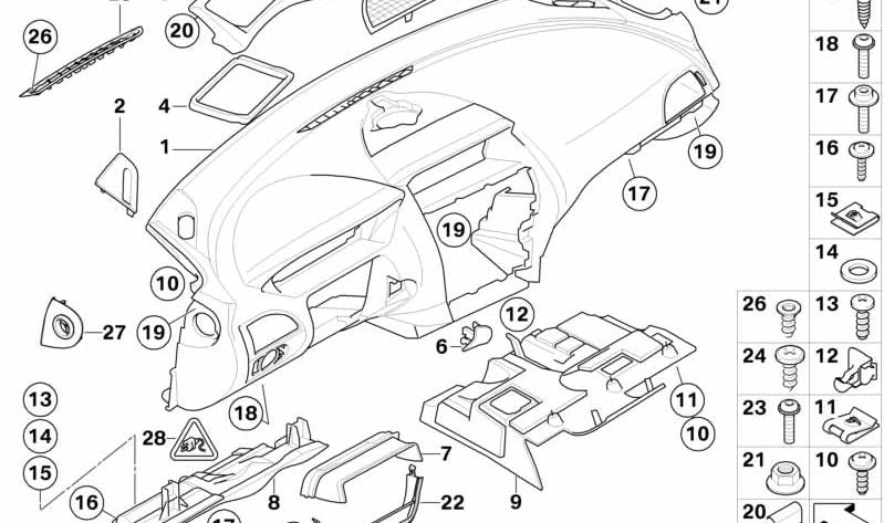 Tampa ativa de proteção do joelho para BMW E63, E64 (OEM 51458040865). BMW original