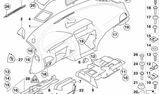 Tampa ativa de proteção do joelho para BMW E63, E64 (OEM 51458040865). BMW original