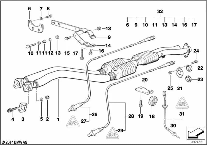 Lambda probe for BMW E46, E85, E86 (OEM 11781406621). Genuine BMW