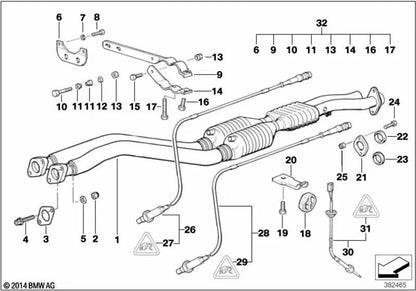 Lambda probe for BMW E46, E85, E86 (OEM 11781406621). Genuine BMW
