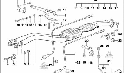 Abrazadera de escape superior D=63,5MM OEM 18201404099 para BMW E36, Z3. Pieza original BMW.