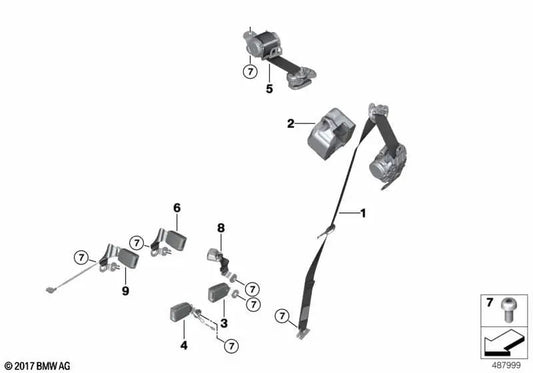 Correia superior traseira direita para BMW X2 F39 (OEM 72119890846). BMW original