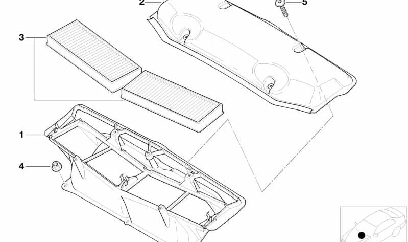 Tapa de microfiltro OEM 64318377638 para BMW E52. Original BMW.