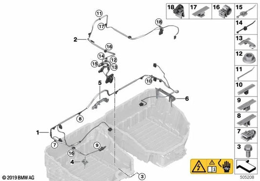 Kabelkanal für die BMW Serie 3 G20, G21, 5 G30 -Serie, G31, 7 G11 -Serie, G12, X3 G01 (OEM 61278632916). Original BMW.