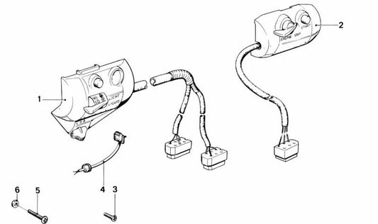 Interruptor de luces OEM 61311244418 con luz fija para BMW E21, E23, E24, E28, E30. Original BMW.