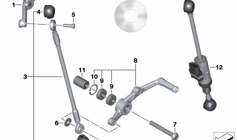 Pedal del cambio OEM 23418559547 para motos BMW S 1000 R (K47) 2016-2020. Original BMW Motorrad.