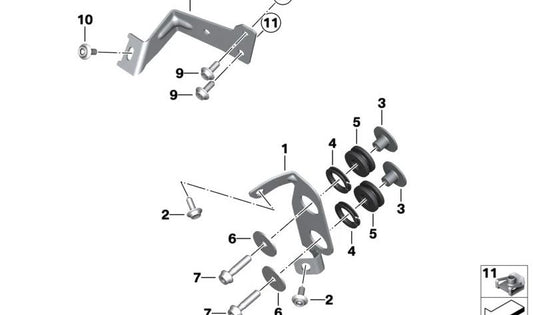 Soporte de guía de aire derecho OEM 46638558352 para BMW Motorrad G 310 R (K03, 0G01). Original BMW Motorrad.