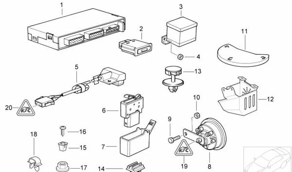 Sensor de inclinación OEM 65756923213 para BMW E36. Original BMW.