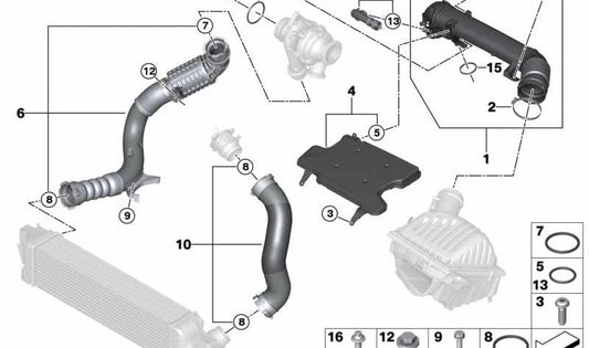 Resonador OEM 13718580236 para MINI F20, F40, F44, F45, F46, F48, F39, F55, F56, F57, F54, F60. Original MINI.