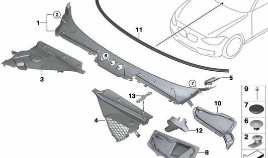Windshield Cover for BMW 1 Series F20, F21, 2 Series F22, F23, F87 (OEM 51717240679). Original BMW