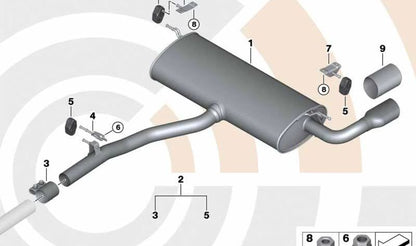 Soporte de goma para BMW F07, F10, F11, F06, F12, F13, F01N, F02N, X3 F25, X4 F26 (OEM 18207807132). Original BMW
