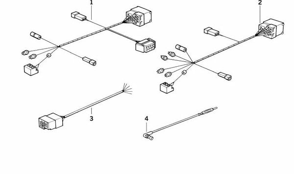 Cable adaptador de radio y sistema HiFi OEM 61128350745 para BMW E30, E36, E34, E32, E31. Conector original para equipos estéreo y HiFi. Original BMW.
