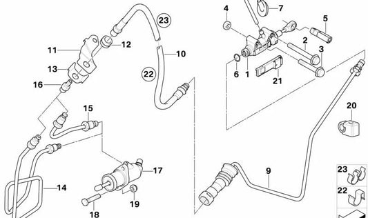 Tubería hidráulica OEM 21526864482 para BMW E89. Original BMW.