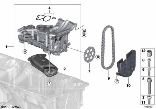 Abdeckung for BMW Series 2 G87, Series 3 G20N, G21N, G80, G81, Series 4 G26, G82, G83, X3 F97, F97N, X4 F98, F98N (OEM 11418053439). Genuine BMW.