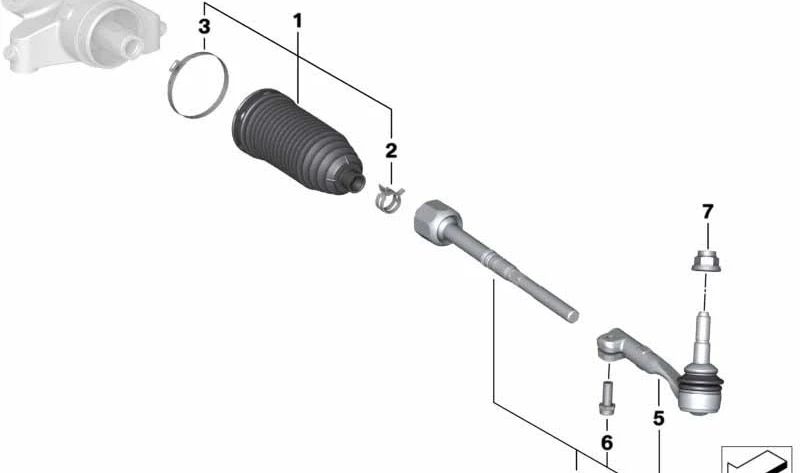 Rótula suspensión delantera izquierda OEM 32105A38DE6 para BMW G20, G21, G42, G87, G80, G81, G22, G23, G26, G82, G83, G29. Recambio original BMW.