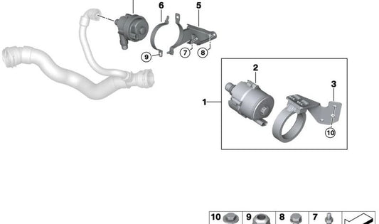 Soporte fijación OEM 11518482297 para BMW G20, G21, G30, G31, G32, G11, G12, G14, G15, G16, G01, G02, G05, G06, G07, G29. Pieza original BMW.