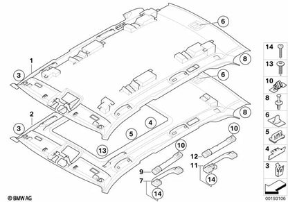 Rear right grab handle for BMW X5 E70, E70N (OEM 51166977710). Original BMW