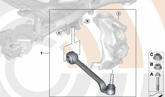 Kit de reparación brazo de suspensión delantero izquierdo OEM 31122467051 para BMW F20, F21, F22, F23, F30, F31, F32, F33, F34, F36. Original BMW.