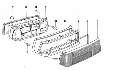 Tulipa trasera derecha OEM 63211368216 para BMW E24. Pieza original BMW.