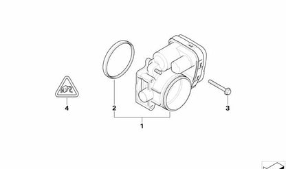 Cuerpo de mariposa OEM 13547502445 para BMW E36, E46, E39, E60, E65, E66, E83, E53, Z3, E85. Original BMW.