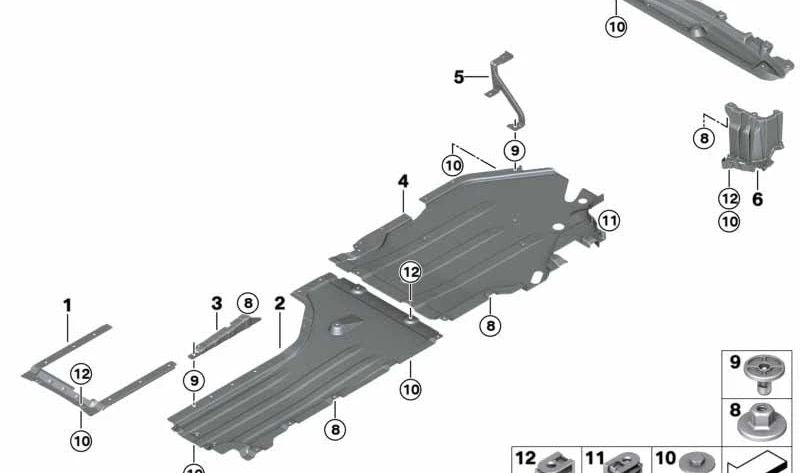 BMW Clip 3 F30 Series, F31, 4 F32 Series, X2 U10, X3 F97, G01, G08, X4 F98, G02, X5 F15, F85, F95, X6 F16, F86, F96, MINI U25 (OEM 07147355921). BMW originale