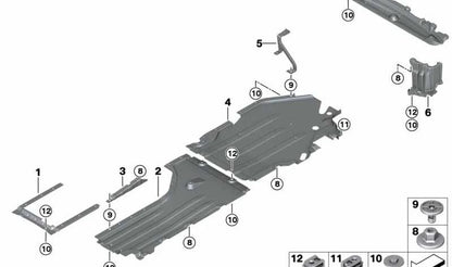 BMW Clip 3 F30 Series, F31, 4 F32 Series, X2 U10, X3 F97, G01, G08, X4 F98, G02, X5 F15, F85, F95, X6 F16, F86, F96, MINI U25 (OEM 07147355921). BMW originale