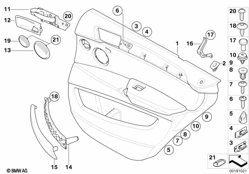 Links hintere Lederfutter für BMW E71, E72 (OEM 51429176475). Original BMW
