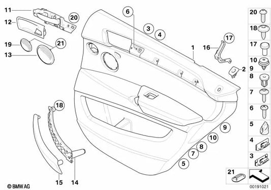 Links hintere Lederfutter für BMW E71, E72 (OEM 51429176475). Original BMW